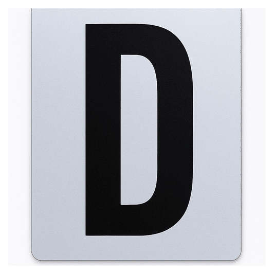 SIGN HOUSE LETTER "D" 4X3 SILVER