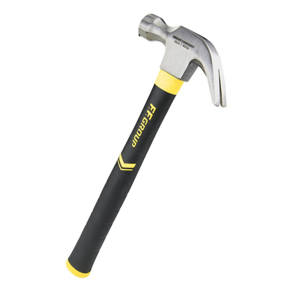 CLAW HAMMER WITH FIBERGLASS HANDLE 16OZ 450GR FF GROUP