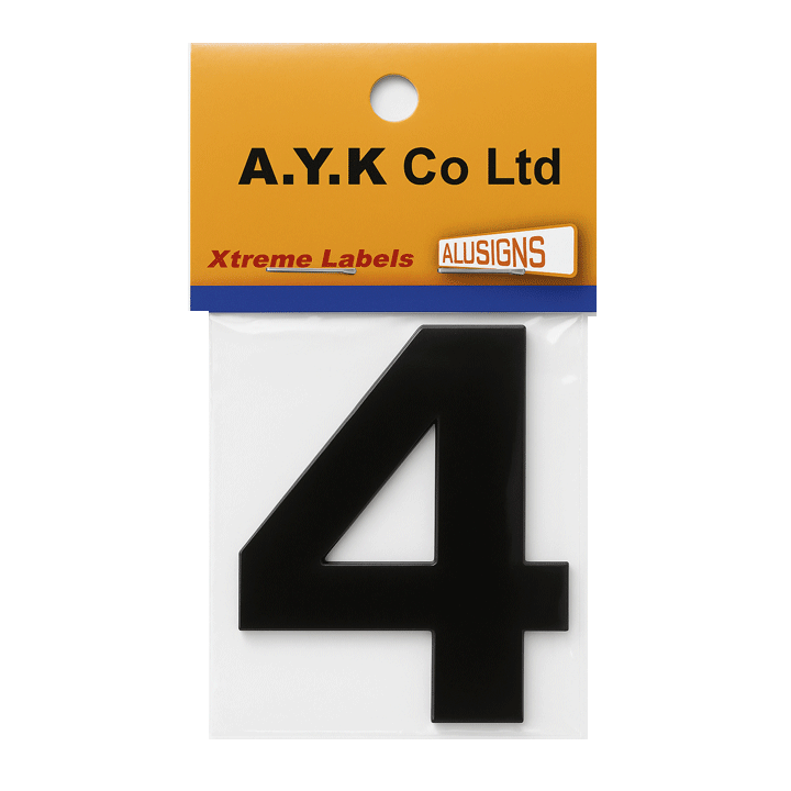 SIGN PVC HOUSE NUMBER "4" 15CM