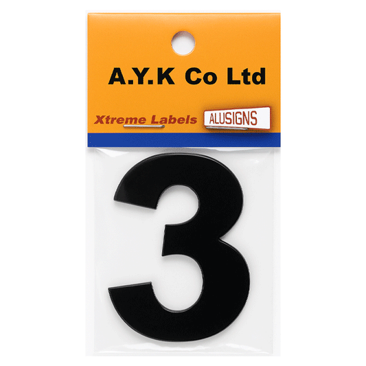 SIGN PVC HOUSE NUMBER "3" 15CM