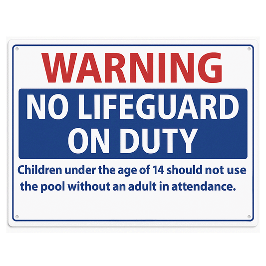 SIGN "NO LIFEGUARD ON DUTY" 50X30
