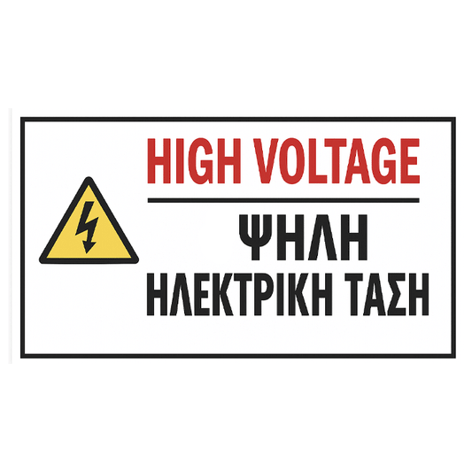 SIGN "HIGH VOLTAGE" 15X25