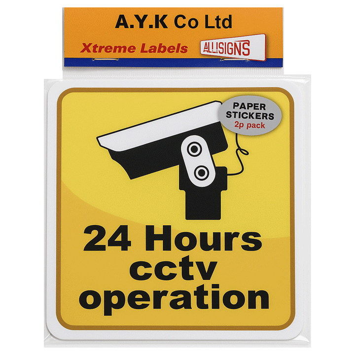 SIGN CCTV PAPER  12X12 [2PCS]