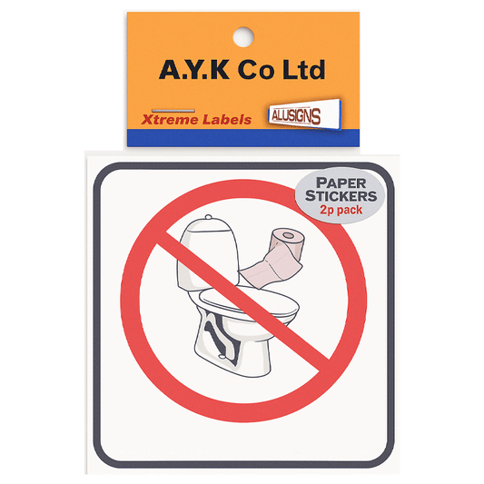 SIGN PAPER "NO PAPER" 8X8[2PCS PER PACK]