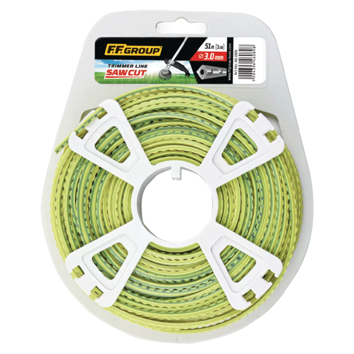 TRIMMER LINE 3.3MMX45M SAW CUT DUO CORE SQUARE  FF GROUP