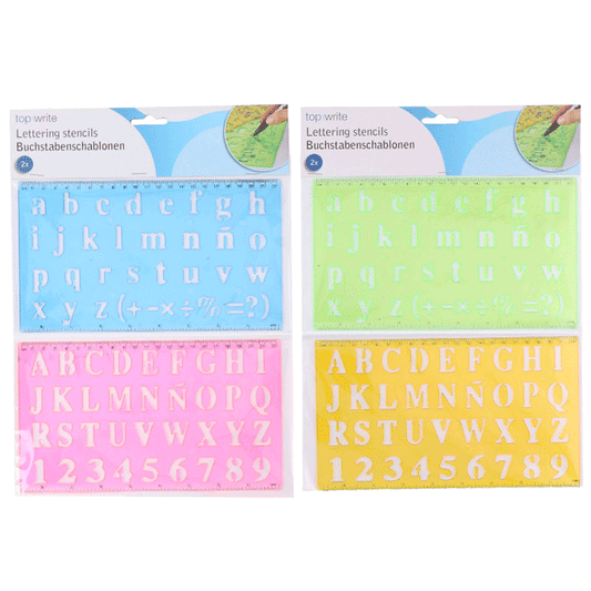 LETTERING STENCILS 2PCS 2AS