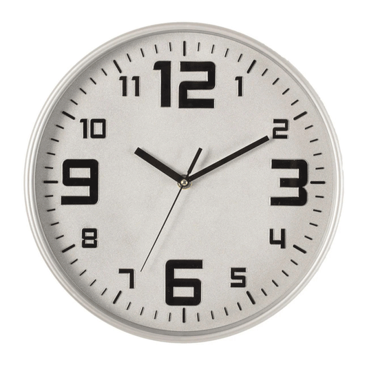 SILVER PLASTIC CLOCK ELIAN D30