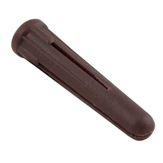 PLASTIC PLUGS BROWN SCREW 5-6MM DRILL 7MM 100PCS