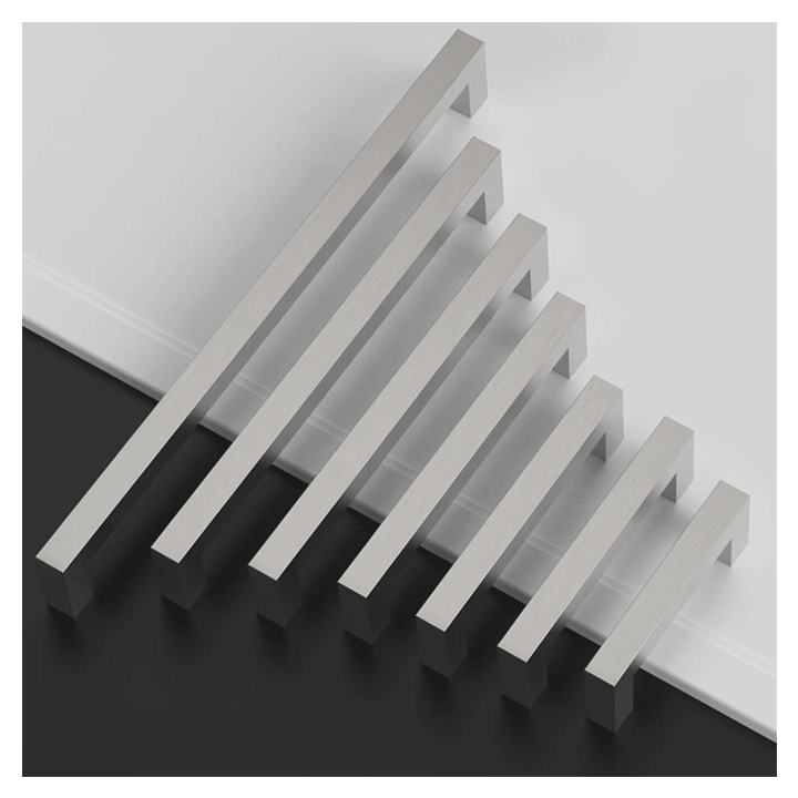 CABINET HANDLE 10X10MM 192MM SATIN [HM-G2703-192]