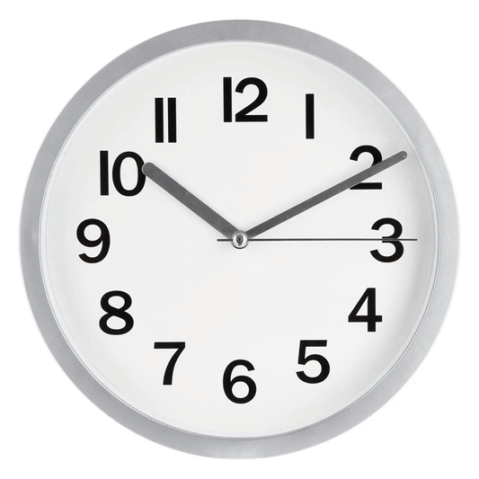 SILVER PLASTIC CLOCK LOLY D22