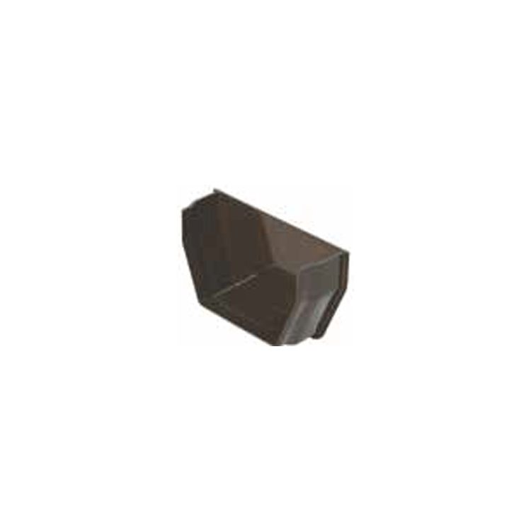 GUTTER END CUP PLASTIC BROWN