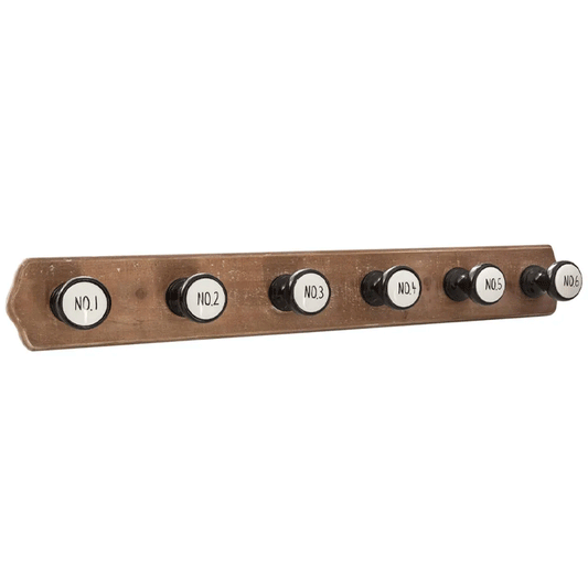 WOODEN HANGER 6 HOOKS ASHER 66X9