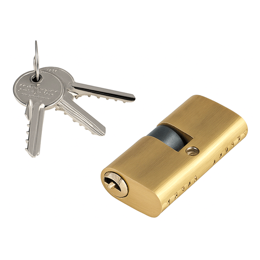 CYLINDER LOCK DOUBLE PROFILE 27.5/27. BRASS FINISH YALE