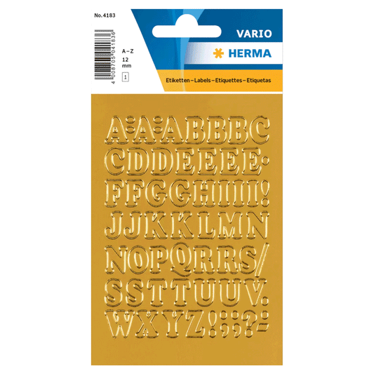 HERMA LETTERS A-Z GOLD 12MM 4183
