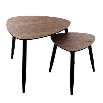 MILEO WALNUT SIDE TABLE X2