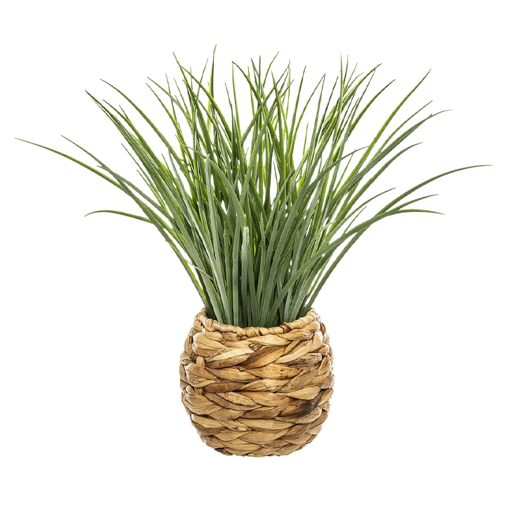 FAKE GRASS W BRAIDED POT H46