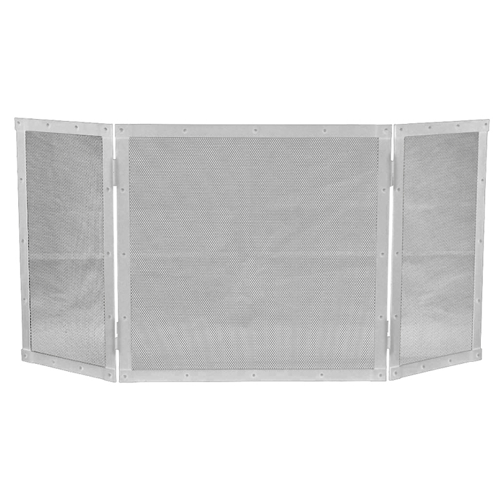 FIRE PLACE SCREEN 3-FOLDING SILVER 51X102CM