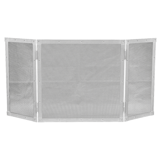FIRE PLACE SCREEN 3-FOLDING SILVER 51X102CM