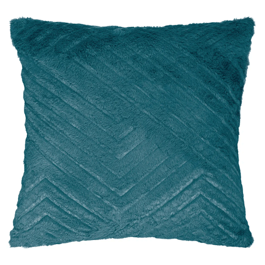 CUSHION 3D FUR GEO BLU 45X45