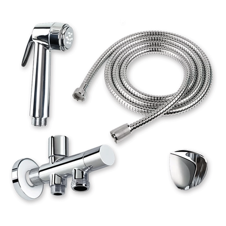 PLASTISAN BIDET SHOWER SET LAMU NICKEL