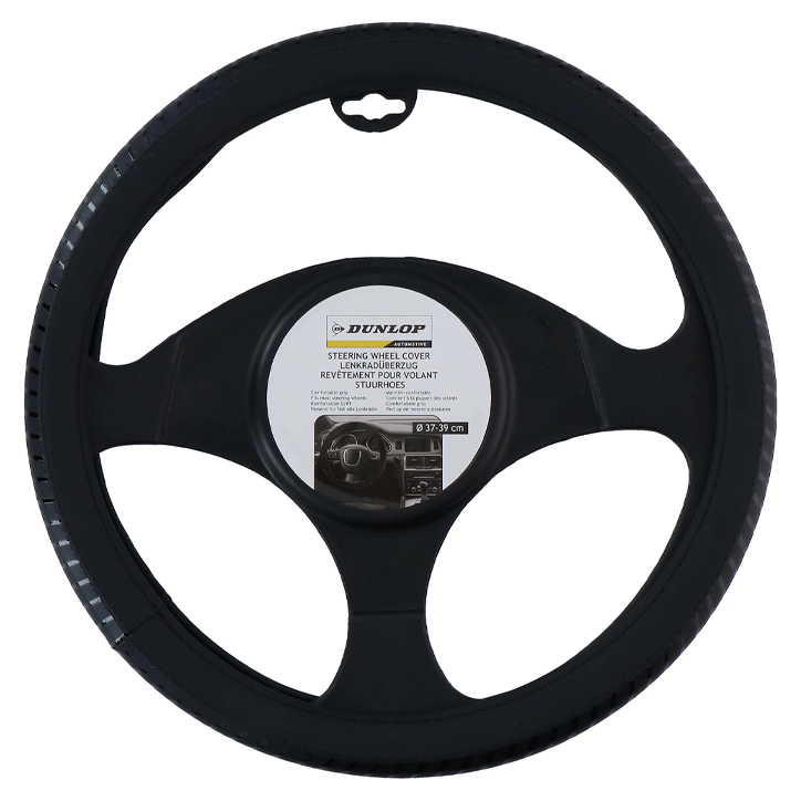 STEERING WHEEL COVER CAR 38CM BLACK/RED