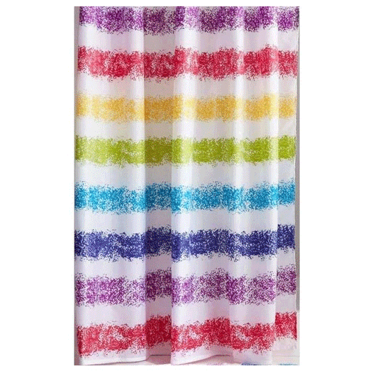 SHOWER CURTAIN 180X180CM POLY 36 6,50 BATH & SHOWER 4ASS 12HOOKS 85GSM CL