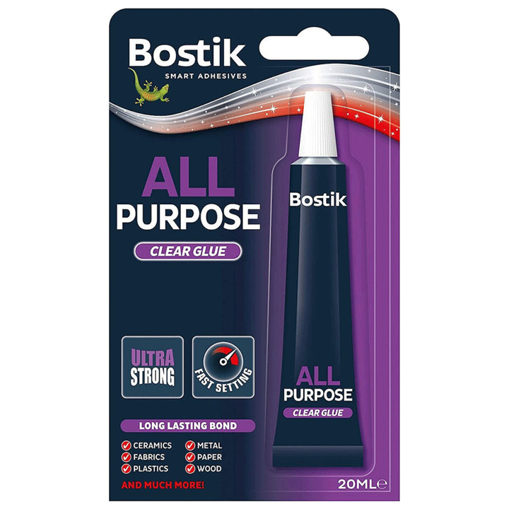ALL PURPOSE CLEAR ADHESIVE EXTRA STRONG 20ML BOSTIK