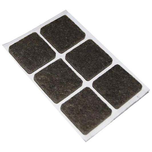 FELT PADS ADHESIVE 30X30MM 6PCS BROWN