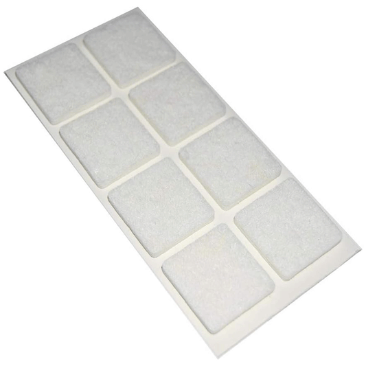 FELT PADS ADHESIVE 25X25MM 8PCS WHITE