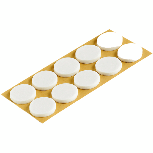 FELT PADS ADHESIVE 18MM 12PCS WHITE