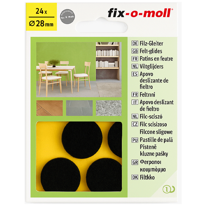 FELT GLIDERS BROWN 24 28MM