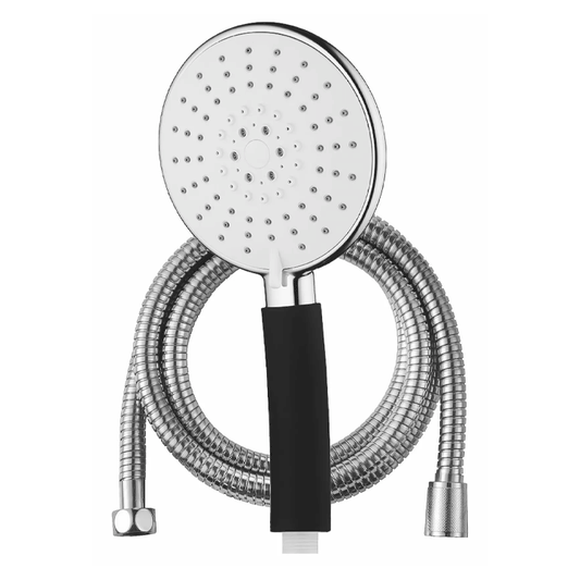 NYA KIT SHOWER BLACK HANDLE 125MM+1,75M CHROME METAL HOSE B-17055