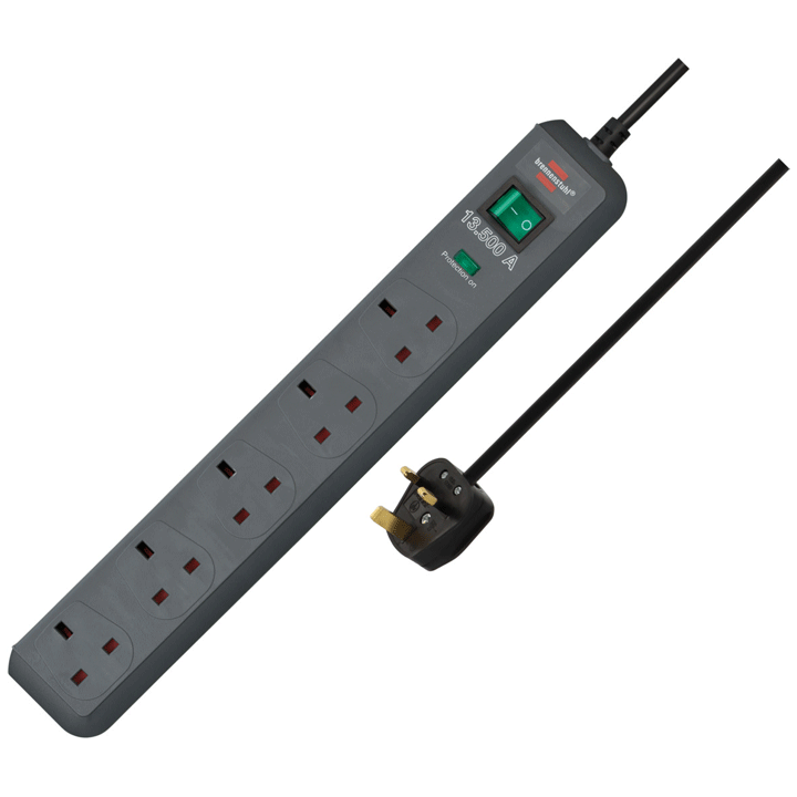 ECO-LINE 5WAY SURGE 2M 4.500A ANTHRACITE