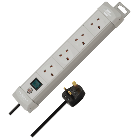 PREMIUM-LINE EXTENSION SOCKET 4-WAY LIGHT GREY 1.8M