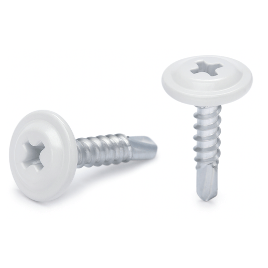 SCREW TRUSH WITH DRILL BIT 8X1/2 [4.2X13] 200PCS [WHITE HEAD]