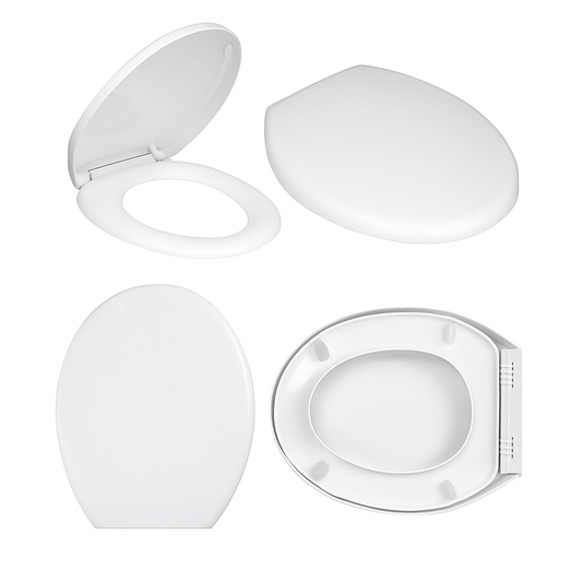 TOILET SEAT WHITE PLASTIC PP  S/C