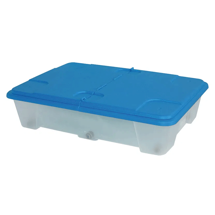 STORAGE BOX TRANSPARENT BOTTOM BLUE COVER