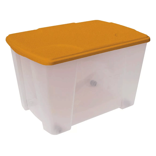 MULTIUSE BOX PLASTIC L565X390XH350MM W/TRANSPARENT BOTTOM+ORANGE COVER