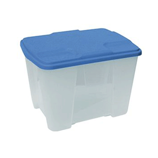 MULTIUSE BOX PLASTIC L565X390XH350MM W/TRANSPARENT BOTTOM+BLUE COVER