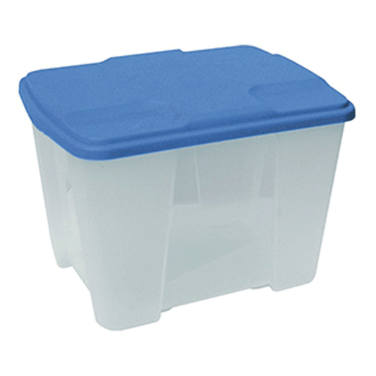 MULTIUSE BOX PLASTIC L390X290XH272MM W/TRANSPARENT BOTTOM+BLUE COVER