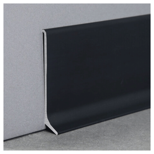 ALUMINIUM SKIRTING 60 60MM BLACK WITH ADHESIVE 2M