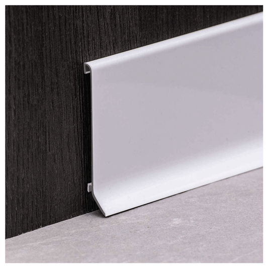 ALUMINIUM SKIRTING 60 60MM WHITE WITH ADHESIVE 2M