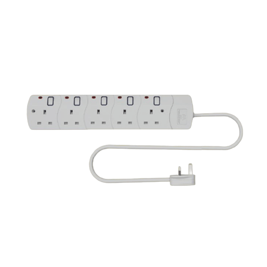 EXTENSION CORD 5GANG SWITCHED W/NEON 5M