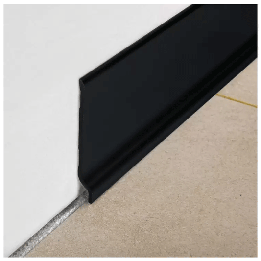 VINYL SKIRTING PVC 70MM BLACK 2M