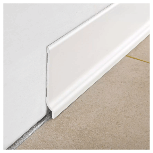 VINYL SKIRTING PVC 70MM WHITE 2M