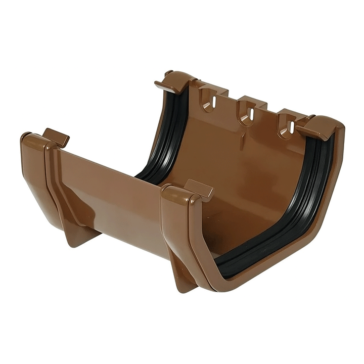 JOINING BRACKET GUTTER PLASTIC BROWN