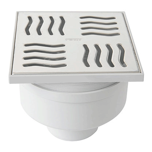 GULLY TRAP VERTICAL 100X100MM W/INOX GRID VARIABLE HEIGHT ?2"