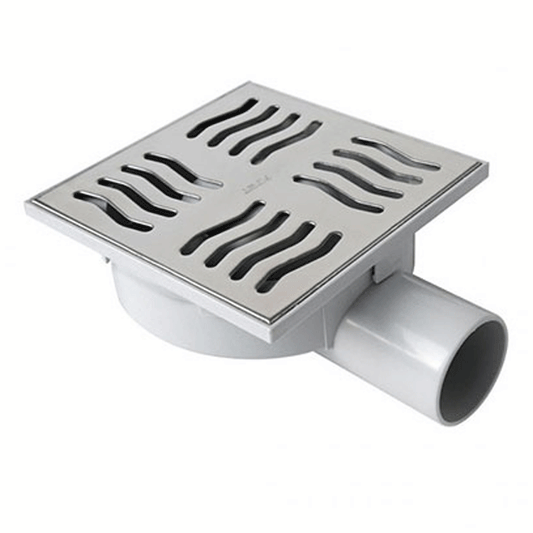 GULLY TRAP HORIZONTAL 150X150MM W/INOX GRID VARIABLE HEIGHT ?2"