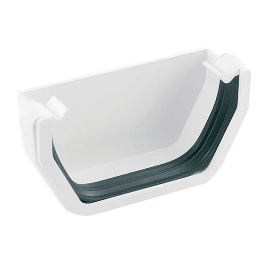 GUTTER END CUP MALE PLASTIC WHITE