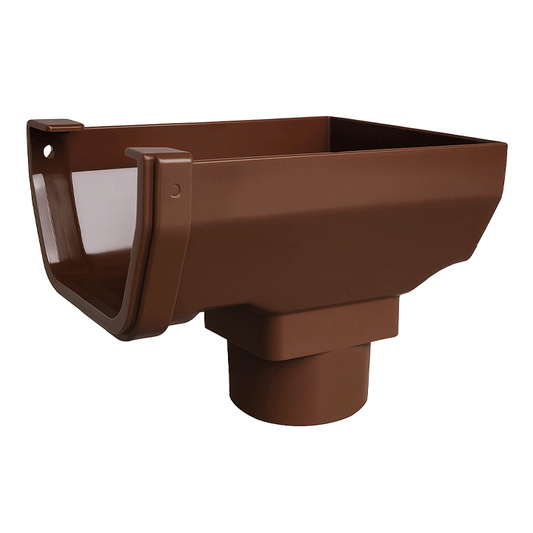 BRACKET ANGLE END CUP GUTTER PLASTIC BROWN